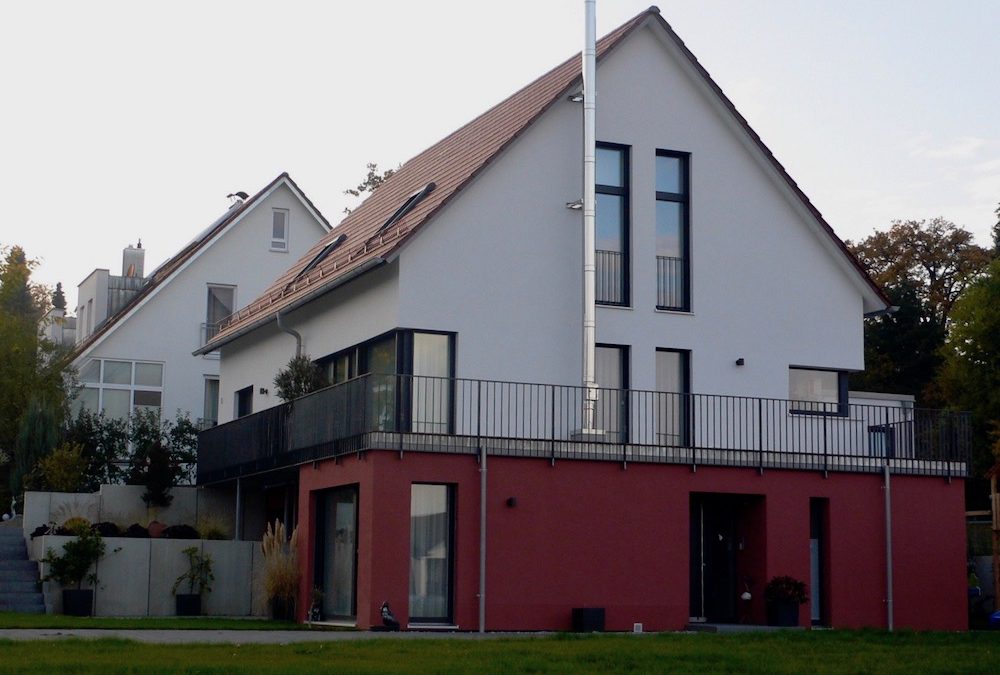 Neubau eines Einfamilienhauses mit Einliegerwohnung als Passivhaus in Leitershofen